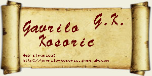 Gavrilo Kosorić vizit kartica